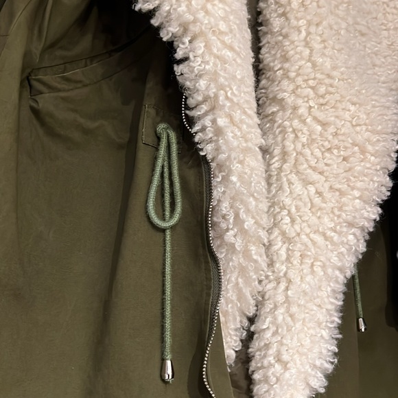 ✨Host Pick✨The DIUDIU Room Oversized Olive Green Sherpa Coat Size Small - Picture 6 of 14